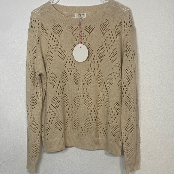 Umgee Sweaters - Umgee Beige Diamond Knit Sweater